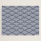 Japanese Waves Navy Jigsaw Puzzle Gallery Image 1