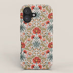 Victorian Botanicals - Carnations in Red and Green iPhone Case Gallery Image 1