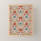 Victorian Botanicals - Carnations in Red and Green Mini Art Print Gallery Image 1