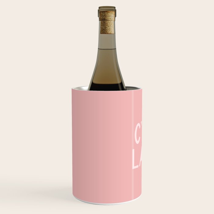 C'est La Vie French Pink Hand Lettering Wine Chiller Gallery Image 2