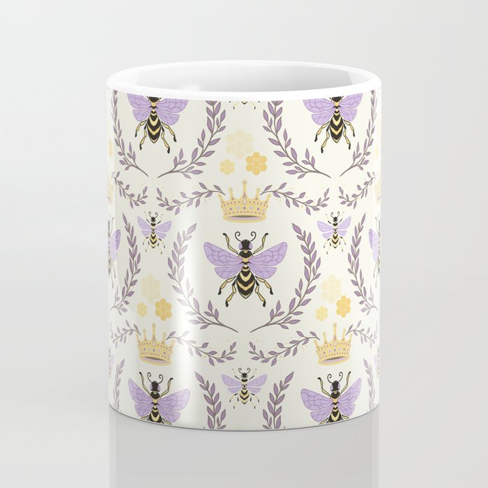 Queen Bee - Lavander Purple and Yellow Coffee Mug Gallery Image 4