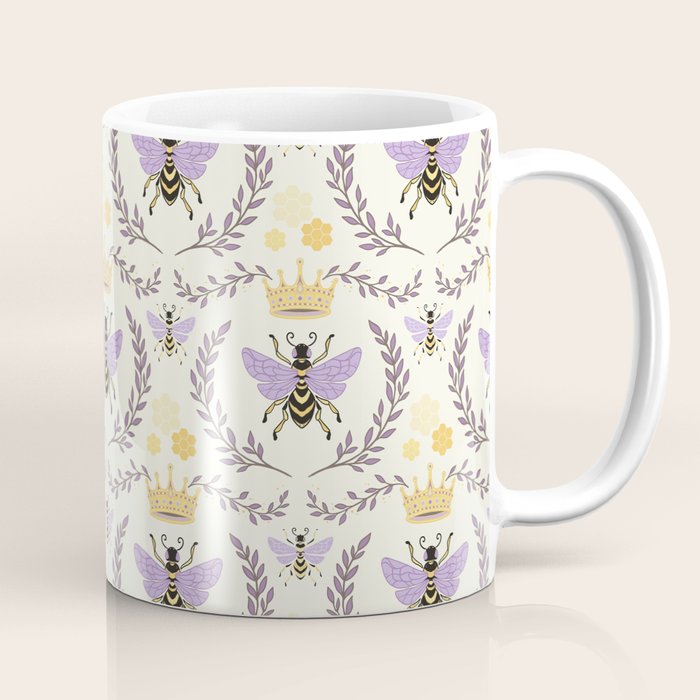Queen Bee - Lavander Purple and Yellow Coffee Mug Gallery Image 1