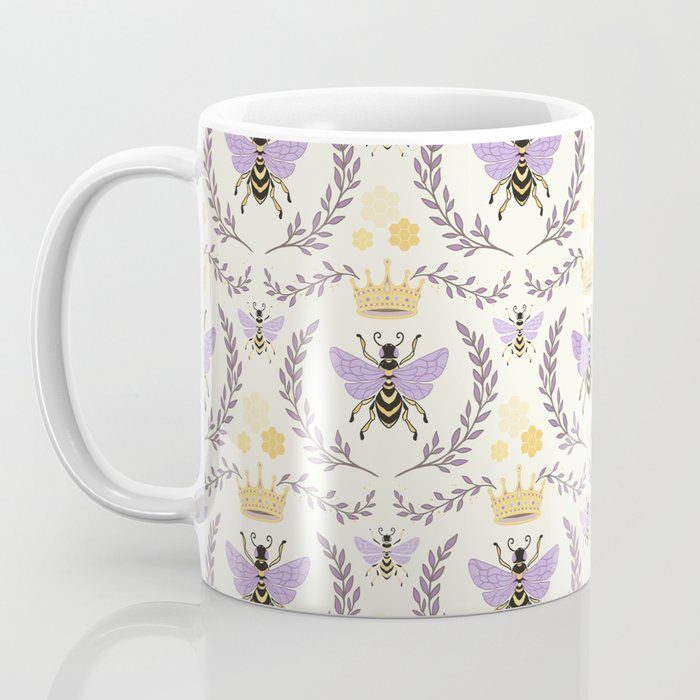 Queen Bee - Lavander Purple and Yellow Coffee Mug Gallery Image 3