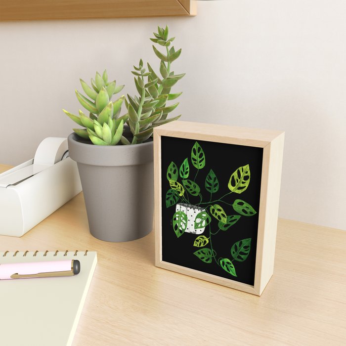 Back monstera obliqua Mini Art Print Gallery Image 2