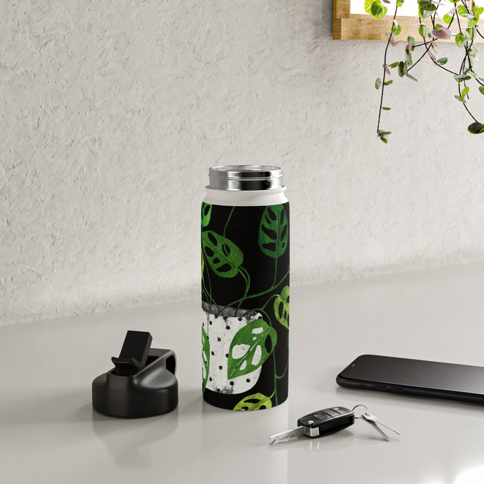 Back monstera obliqua Water Bottle Gallery Image 4