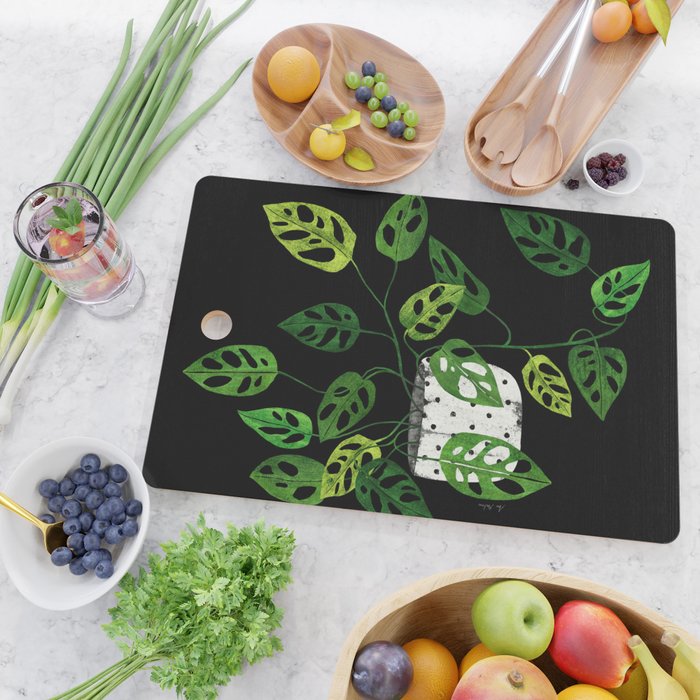 Back monstera obliqua Cutting Board Gallery Image 2