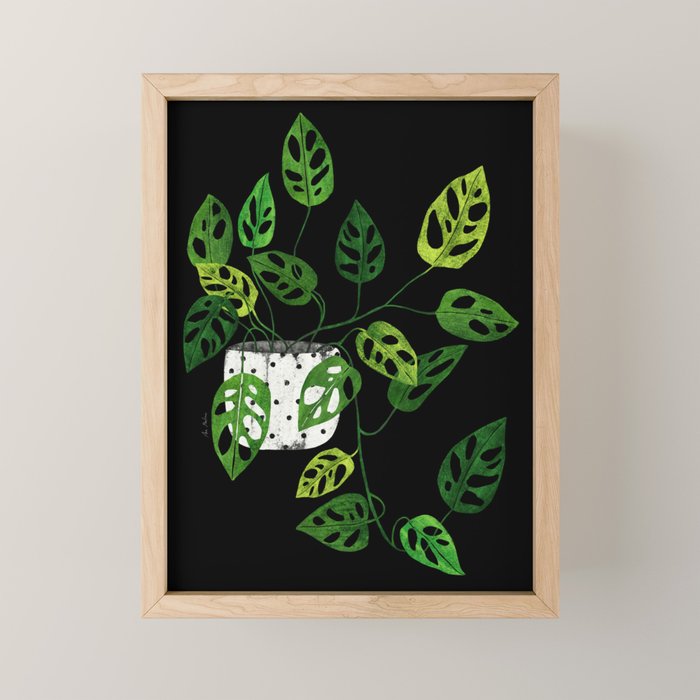 Back monstera obliqua Mini Art Print Gallery Image 1