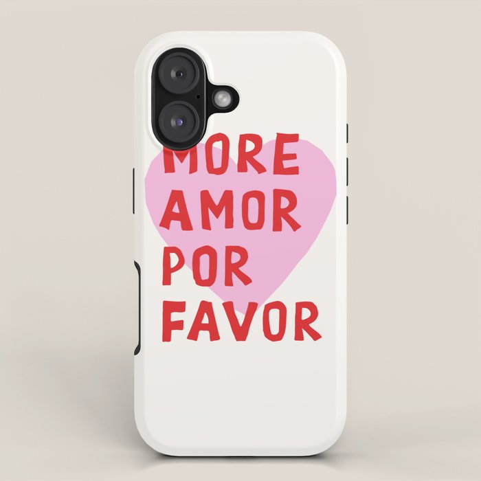 More Amor Por Favor in Pink and Red iPhone Case Gallery Image 1