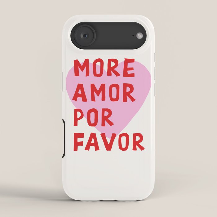 More Amor Por Favor in Pink and Red iPhone Case Gallery Image 2
