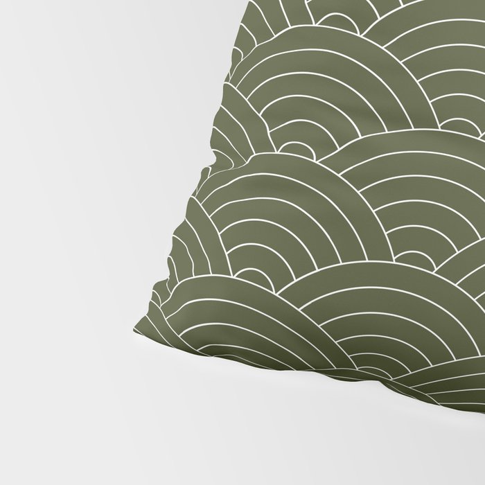 Waves (Olive) Pillow Sham Gallery Image 4
