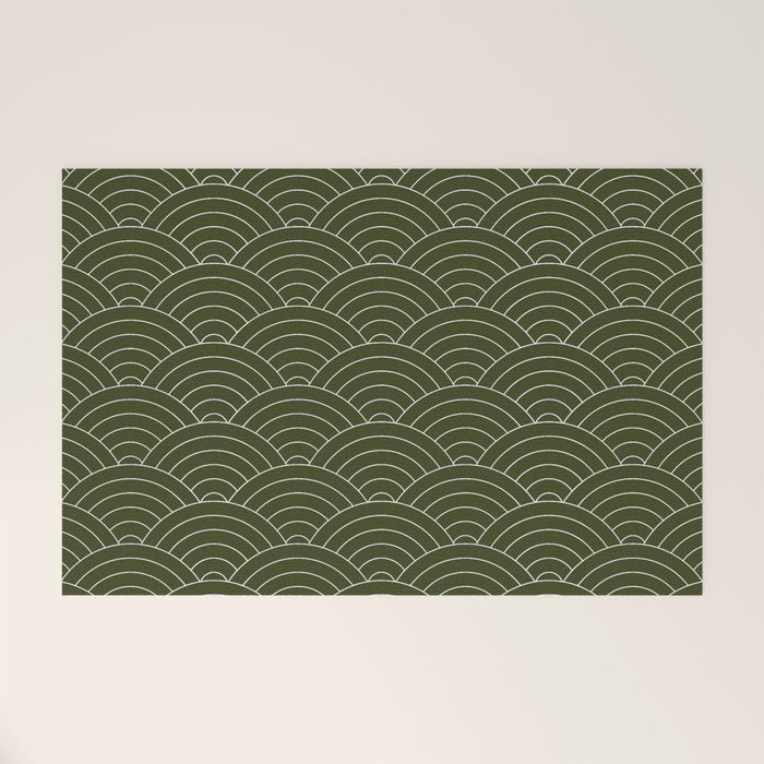 Waves (Olive) Welcome Mat Gallery Image 1