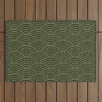Waves (Olive) Outdoor Rug Gallery Image 1