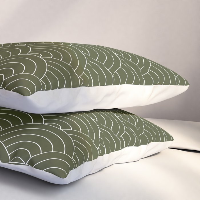 Waves (Olive) Pillow Sham Gallery Image 3