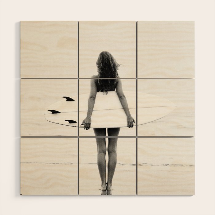 Surf Girl Wood Wall Art Gallery Image 1