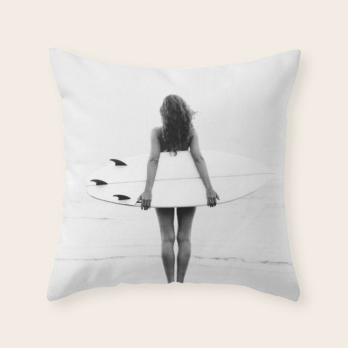 Surf Girl Throw Pillow Gallery Image 6