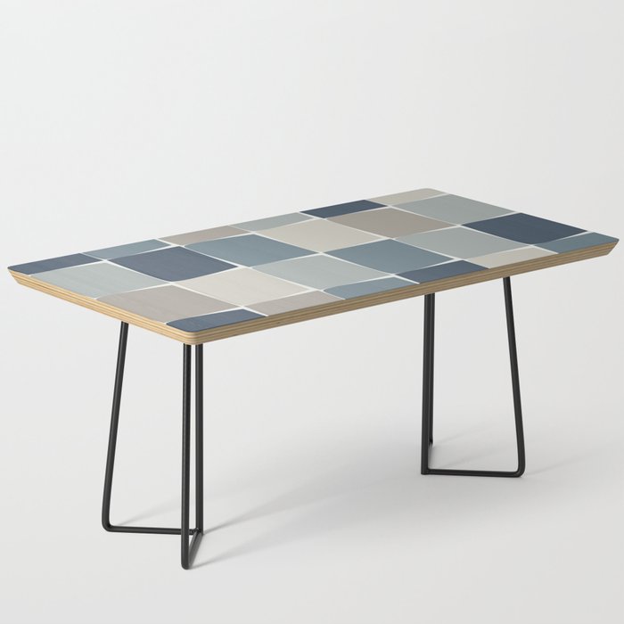 Flux Midcentury Modern Check Grid Pattern in Neutral Blue Gray Tones Coffee Table Gallery Image 1
