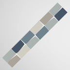 Flux Midcentury Modern Check Grid Pattern in Neutral Blue Gray Tones Table Runner Gallery Image 3
