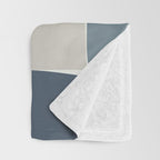 Flux Midcentury Modern Check Grid Pattern in Neutral Blue Gray Tones Throw Blanket Gallery Image 3