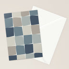 Flux Midcentury Modern Check Grid Pattern in Neutral Blue Gray Tones Stationery Card Gallery Image 2