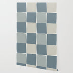 Flux Midcentury Modern Check Grid Pattern in Neutral Blue Gray Tones Wallpaper Gallery Image 2