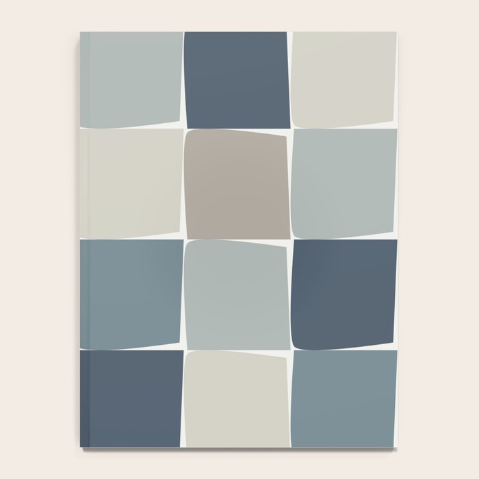 Flux Midcentury Modern Check Grid Pattern in Neutral Blue Gray Tones Notebook Gallery Image 4