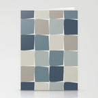 Flux Midcentury Modern Check Grid Pattern in Neutral Blue Gray Tones Stationery Card Gallery Image 2