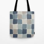 Flux Midcentury Modern Check Grid Pattern in Neutral Blue Gray Tones Tote Bag Gallery Image 1