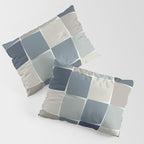 Flux Midcentury Modern Check Grid Pattern in Neutral Blue Gray Tones Pillow Sham Gallery Image 3