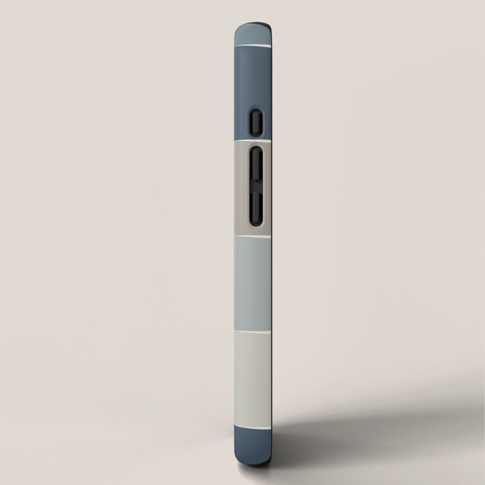 Flux Midcentury Modern Check Grid Pattern in Neutral Blue Gray Tones iPhone Case Gallery Image 2