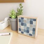 Flux Midcentury Modern Check Grid Pattern in Neutral Blue Gray Tones Mini Art Print Gallery Image 2