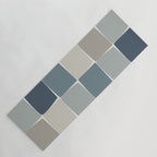 Flux Midcentury Modern Check Grid Pattern in Neutral Blue Gray Tones Yoga Mat Gallery Image 1