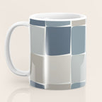 Flux Midcentury Modern Check Grid Pattern in Neutral Blue Gray Tones Coffee Mug Gallery Image 3