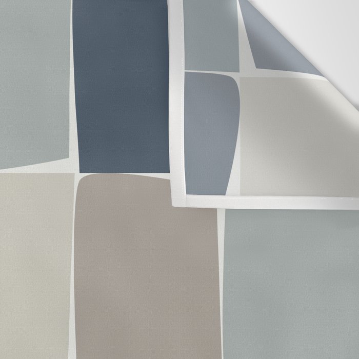 Flux Midcentury Modern Check Grid Pattern in Neutral Blue Gray Tones Wall Tapestry Gallery Image 3
