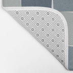 Flux Midcentury Modern Check Grid Pattern in Neutral Blue Gray Tones Bath Mat Gallery Image 2