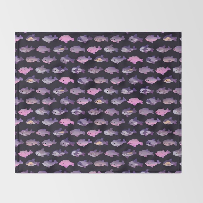 Dolphin Day - dark Throw Blanket Gallery Image 2