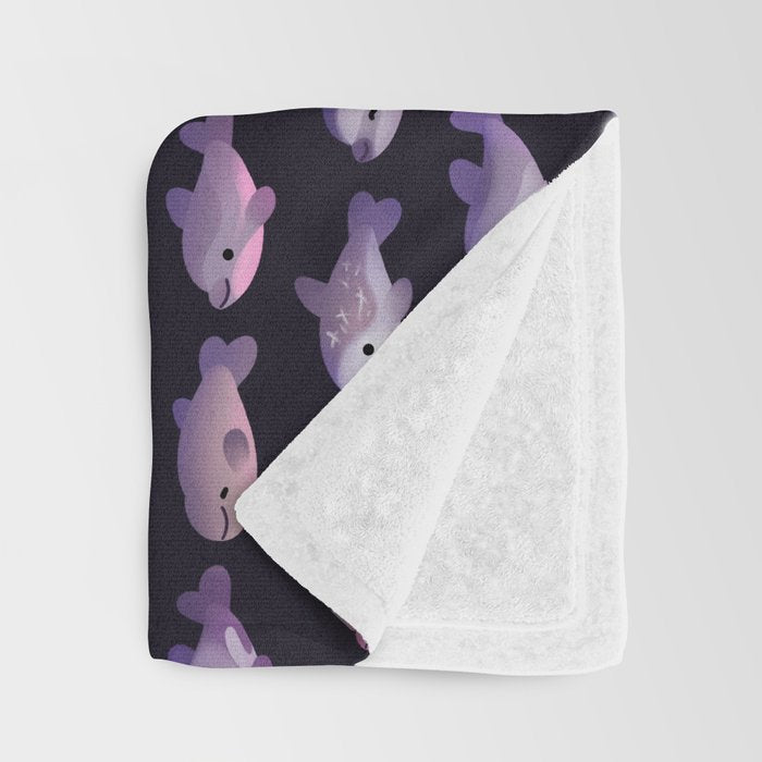 Dolphin Day - dark Throw Blanket Gallery Image 3