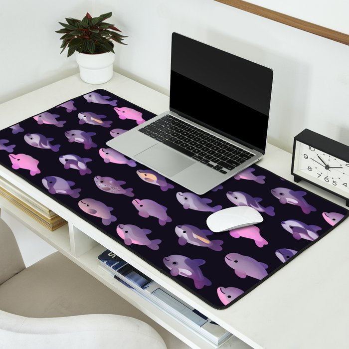 Dolphin Day - dark Desk Mat Gallery Image 2
