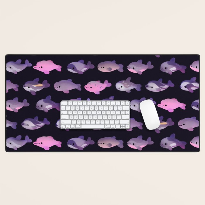 Dolphin Day - dark Desk Mat Gallery Image 1