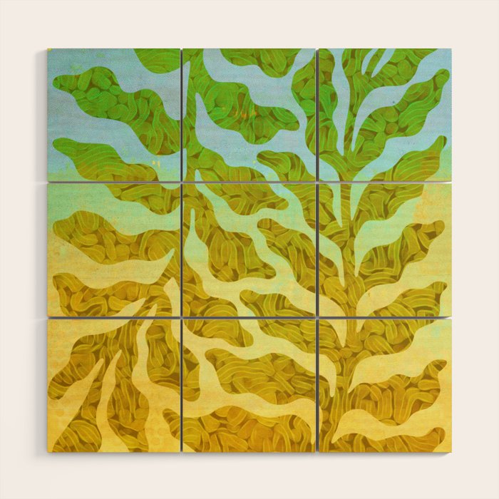 Abstract Tropical Botanical Dream Wood Wall Art Gallery Image 1