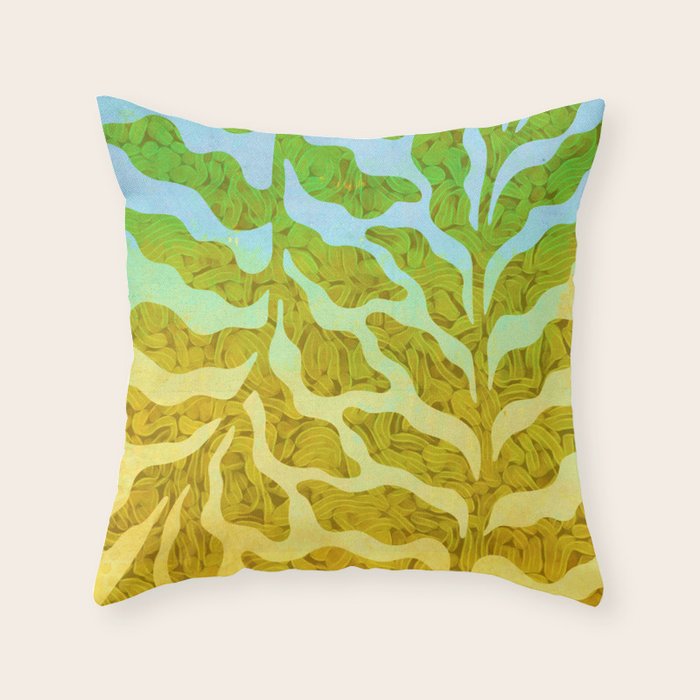 Abstract Tropical Botanical Dream Throw Pillow Gallery Image 1