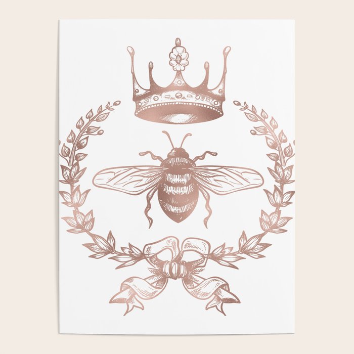 Queen Bee in Rose Gold Pink Poster Gallery Image 4