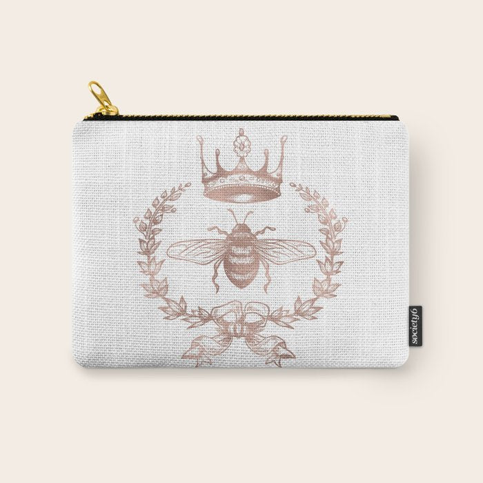 Queen Bee in Rose Gold Pink Carry All Pouch Gallery Image 1