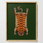 TIBETAN TIGER RUG-green Serving Tray Gallery Image 1