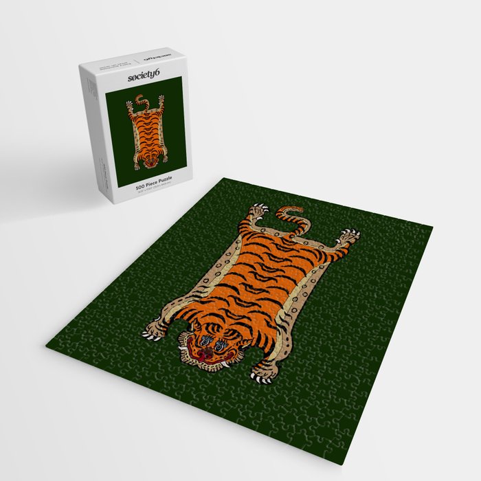 TIBETAN TIGER RUG-green Jigsaw Puzzle Gallery Image 2