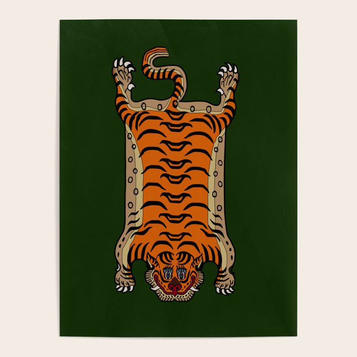 TIBETAN TIGER RUG-green Poster Gallery Image 4