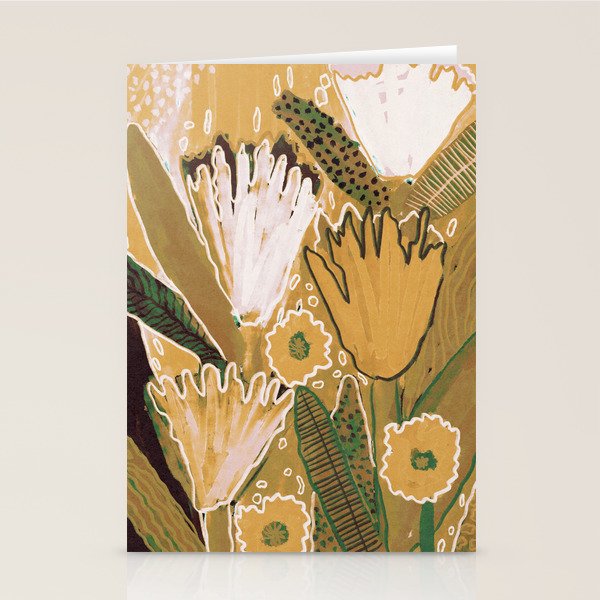 Magic Wildflowers / Yellow & Green Stationery Card Gallery Image 1