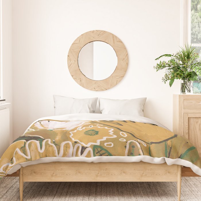 Magic Wildflowers / Yellow & Green Duvet Cover Gallery Image 3