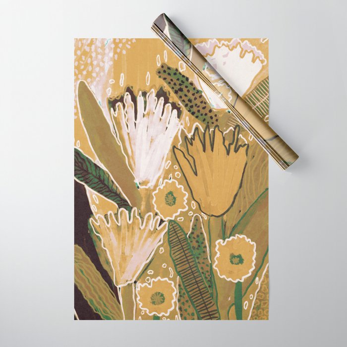 Magic Wildflowers / Yellow & Green Wrapping Paper Gallery Image 1
