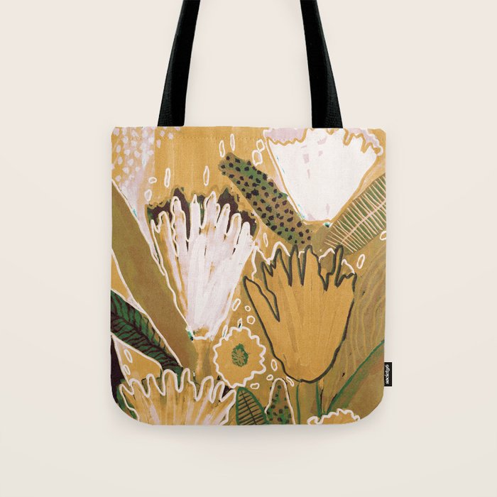 Magic Wildflowers / Yellow & Green Tote Bag Gallery Image 1