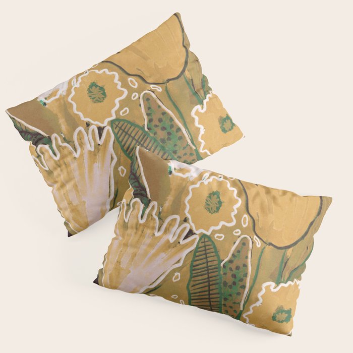Magic Wildflowers / Yellow & Green Pillow Sham Gallery Image 3